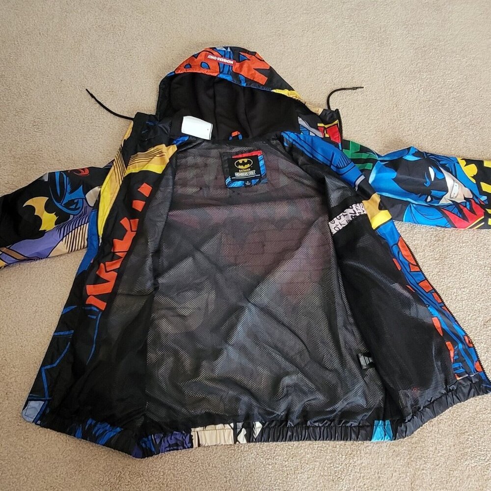 Members Only Batman Men's Windbreaker Sz S Hooded Jacket Graphic Full-Zip NWT - Picture 16 of 16